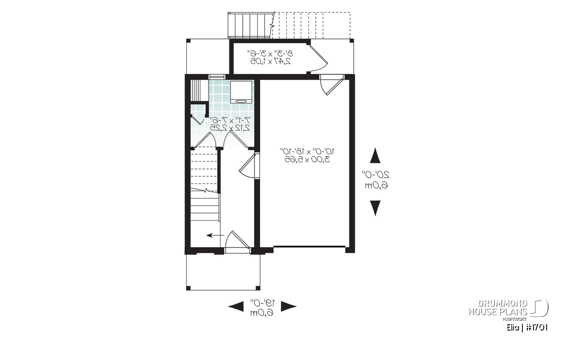 1st level - Contemporary 3 floor house design for narrow lot, affordable urban design, open concept, large covered deck - Elia