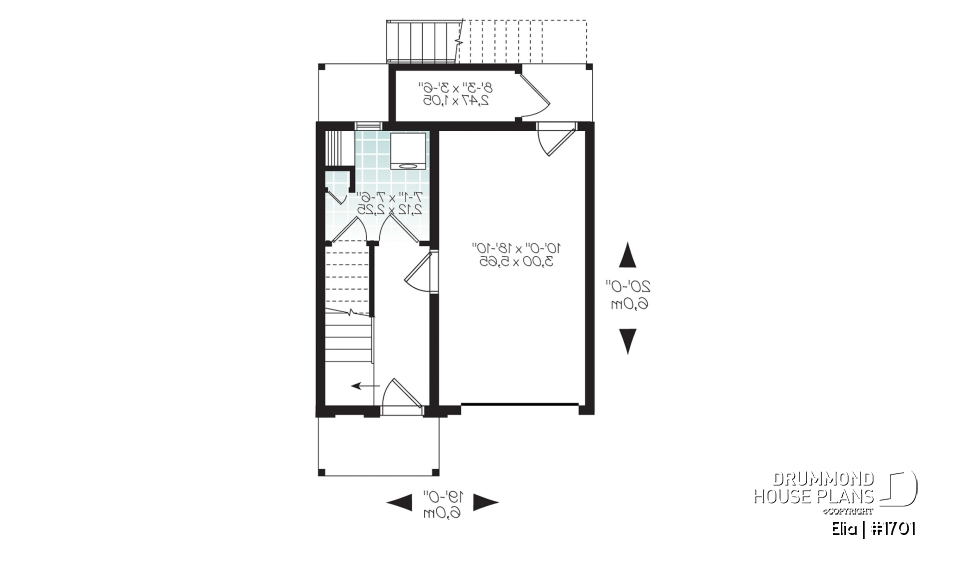 1st level - Contemporary 3 floor house design for narrow lot, affordable urban design, open concept, large covered deck - Elia