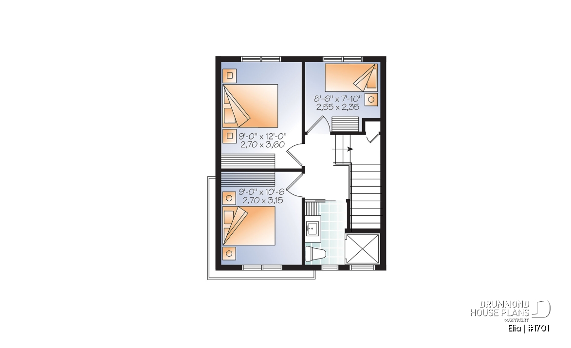 3rd level - Contemporary 3 floor house design for narrow lot, affordable urban design, open concept, large covered deck - Elia