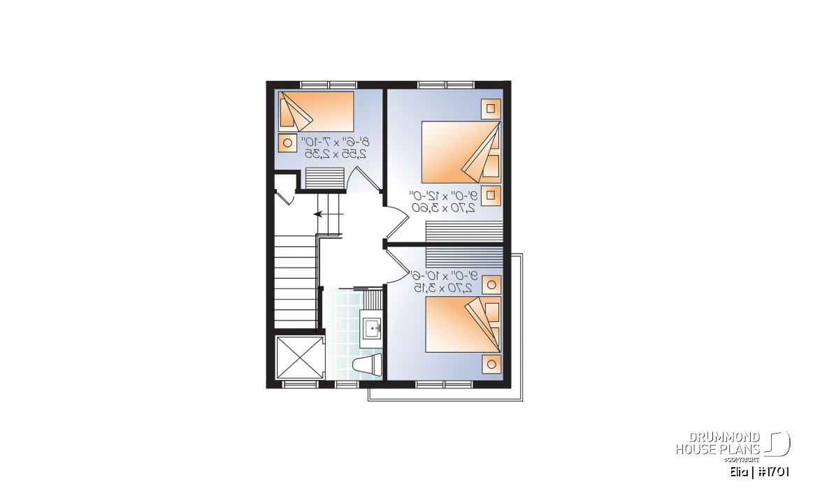 3rd level - Contemporary 3 floor house design for narrow lot, affordable urban design, open concept, large covered deck - Elia