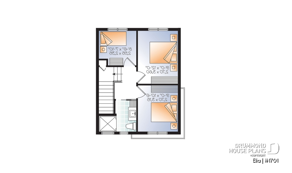 3rd level - Contemporary 3 floor house design for narrow lot, affordable urban design, open concept, large covered deck - Elia