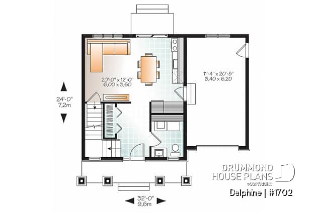 1st level - 2 bedroom tiny home, Country rustic style, open floor plan concept and lots of storage - Delphine