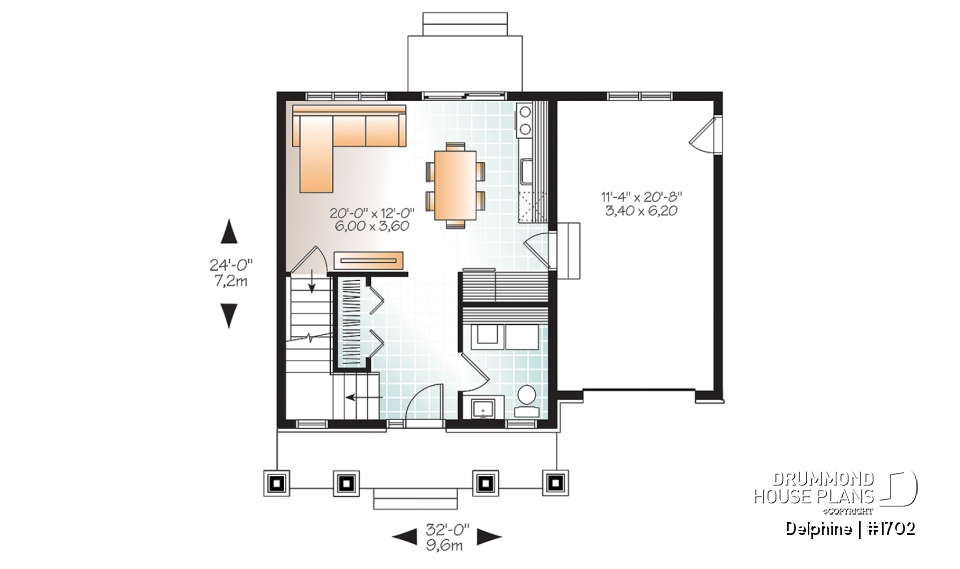 1st level - 2 bedroom tiny home, Country rustic style, open floor plan concept and lots of storage - Delphine