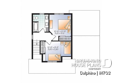 2nd level - 2 bedroom tiny home, Country rustic style, open floor plan concept and lots of storage - Delphine