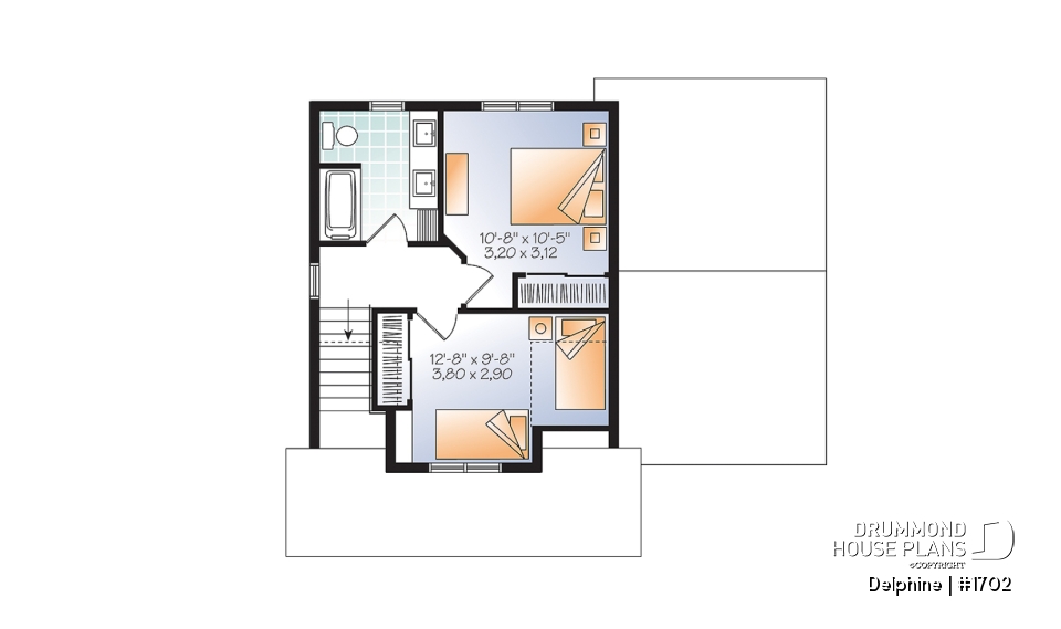 2nd level - 2 bedroom tiny home, Country rustic style, open floor plan concept and lots of storage - Delphine