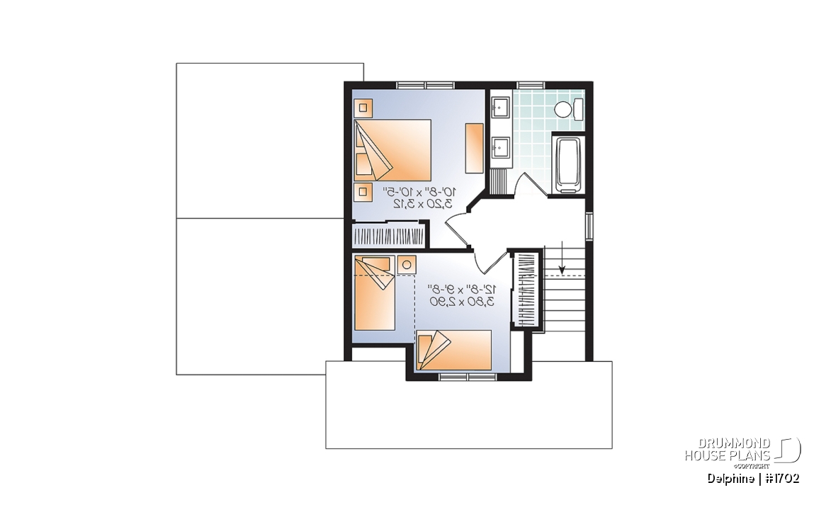 2nd level - 2 bedroom tiny home, Country rustic style, open floor plan concept and lots of storage - Delphine