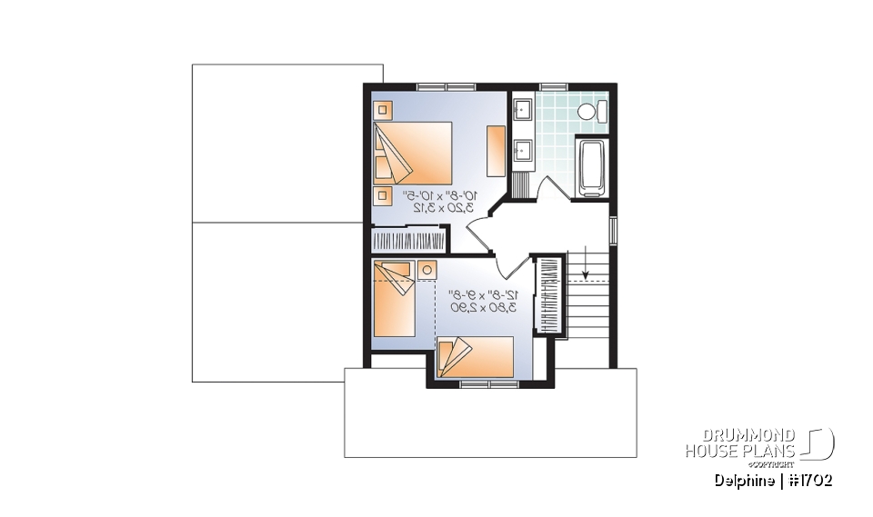 2nd level - 2 bedroom tiny home, Country rustic style, open floor plan concept and lots of storage - Delphine