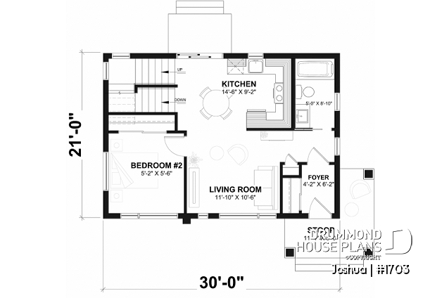 1st level (Optional $) - Compact Modern Home Plan with Open Floor Plan, Upstairs Suite and Spacious Terrace - Joshua