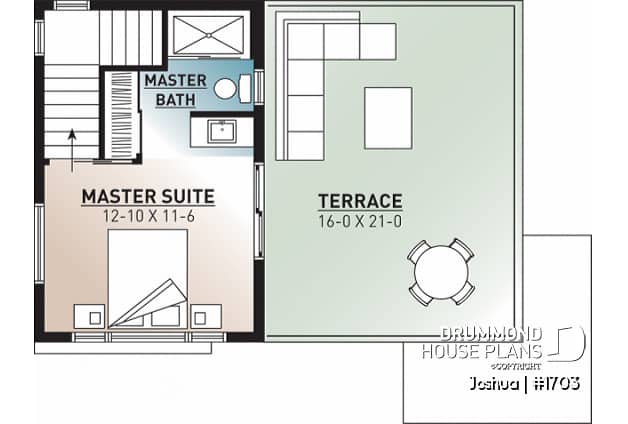 2nd level - 2-story 2 bedroom small and tiny Modern house with deck on 2nd floor, affordable building costs - Joshua