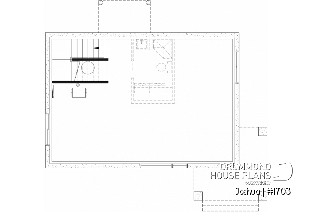 Unfinished basement (Optional $) - Compact Modern Home Plan with Open Floor Plan, Upstairs Suite and Spacious Terrace - Joshua