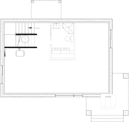 Unfinished basement (Optional $) - Compact Modern Home Plan with Open Floor Plan, Upstairs Suite and Spacious Terrace - Joshua