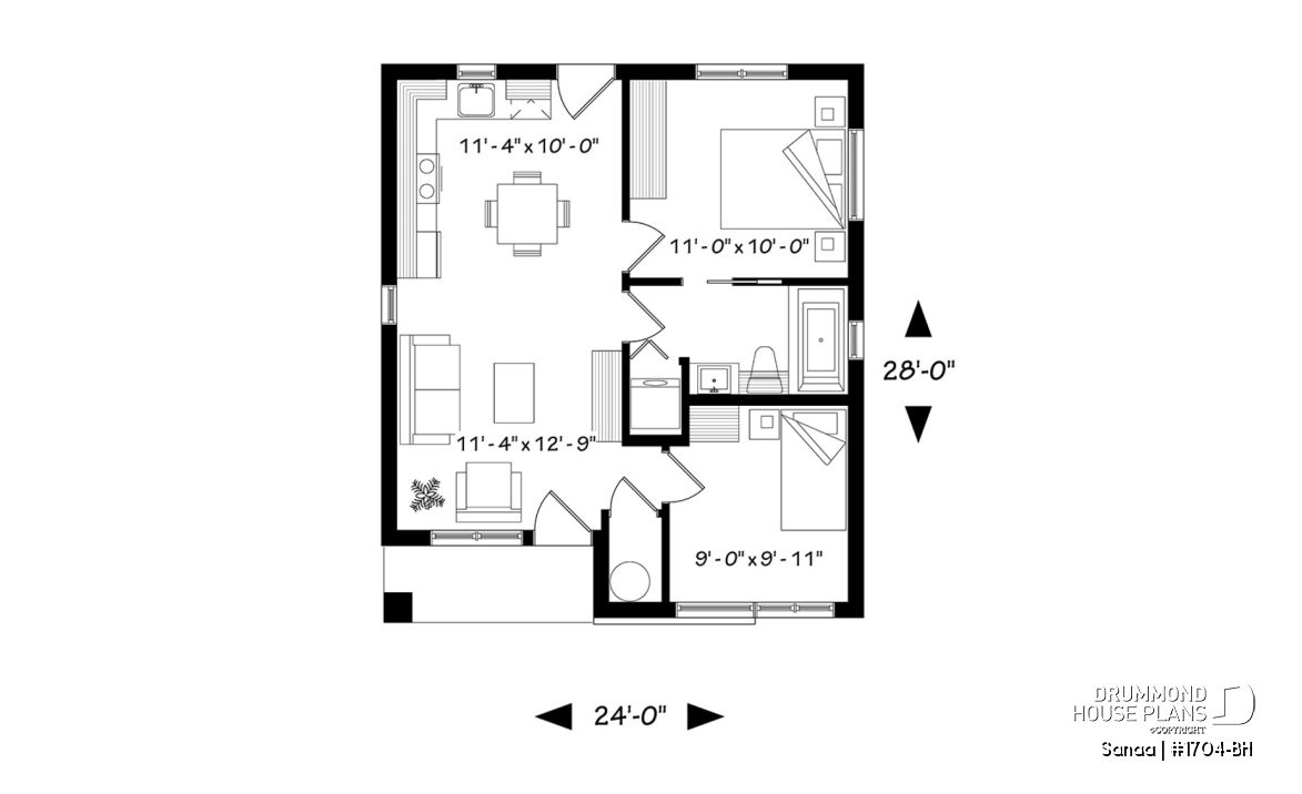 1st level - Small and affordable Modern style house, ideal for first-home buyers, 2 bedrooms, open floor plan layout - Sanaa