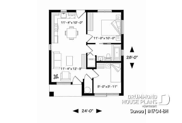 1st level - Small and affordable Modern style house, ideal for first-home buyers, 2 bedrooms, open floor plan layout - Sanaa