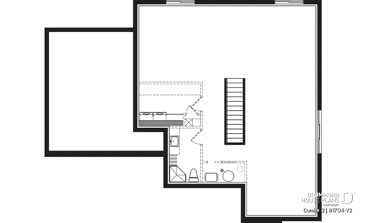 Basement - 2 bedroom mid-century bungalow with garage, mud room, pantry and living space located at the back - Camille 2