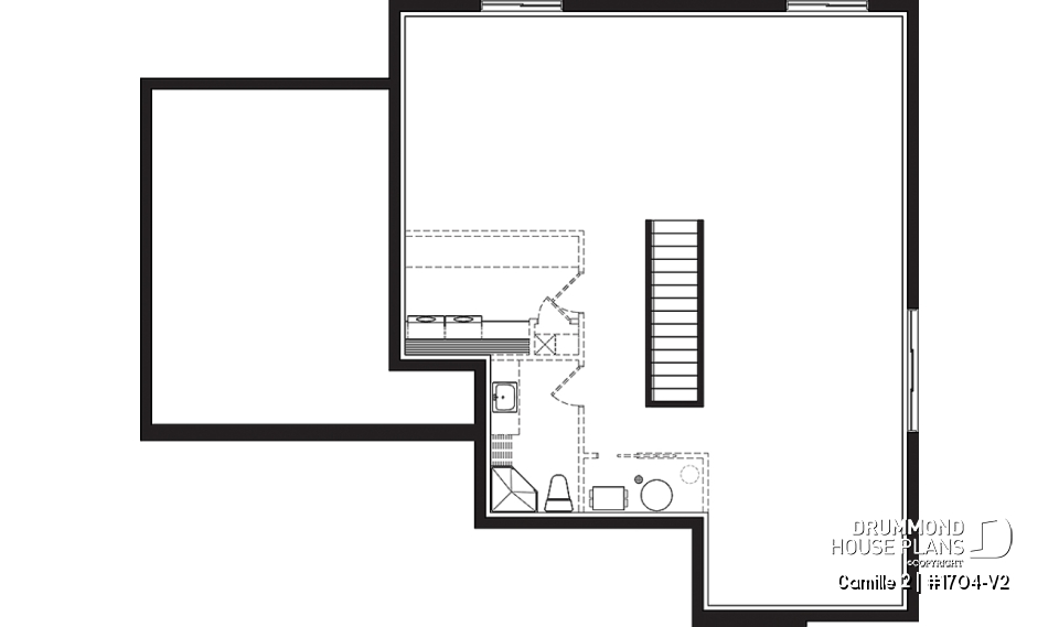 Basement - 2 bedroom mid-century bungalow with garage, mud room, pantry and living space located at the back - Camille 2