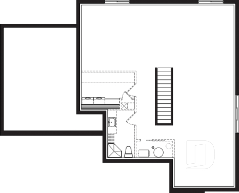 Basement - 2 bedroom mid-century bungalow with garage, mud room, pantry and living space located at the back - Camille 2