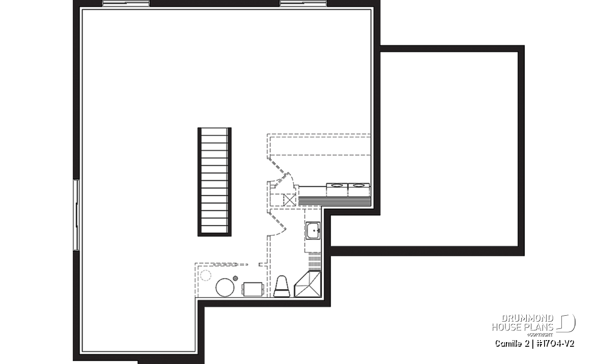 Basement - 2 bedroom mid-century bungalow with garage, mud room, pantry and living space located at the back - Camille 2