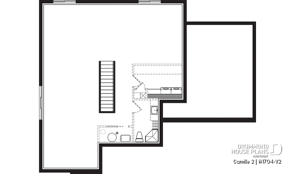 Basement - 2 bedroom mid-century bungalow with garage, mud room, pantry and living space located at the back - Camille 2
