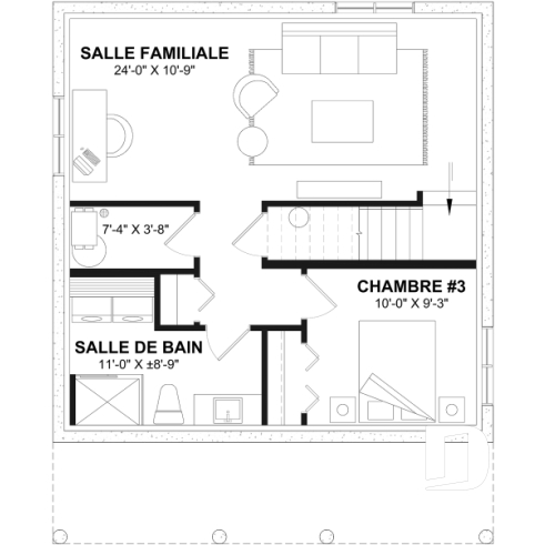 Finished basement (Optional $) - Modern 4-Season Chalet Plan – 2 to 4 Bedrooms, Flexible Basement and Wood-Burning Stove - Great Escape 3