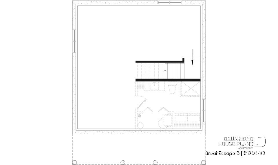 Unfinished basement - Modern 4-Season Chalet Plan – 2 to 4 Bedrooms, Flexible Basement and Wood-Burning Stove - Great Escape 3