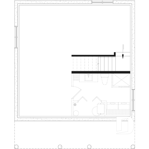 Unfinished basement - Modern 4-Season Chalet Plan – 2 to 4 Bedrooms, Flexible Basement and Wood-Burning Stove - Great Escape 3