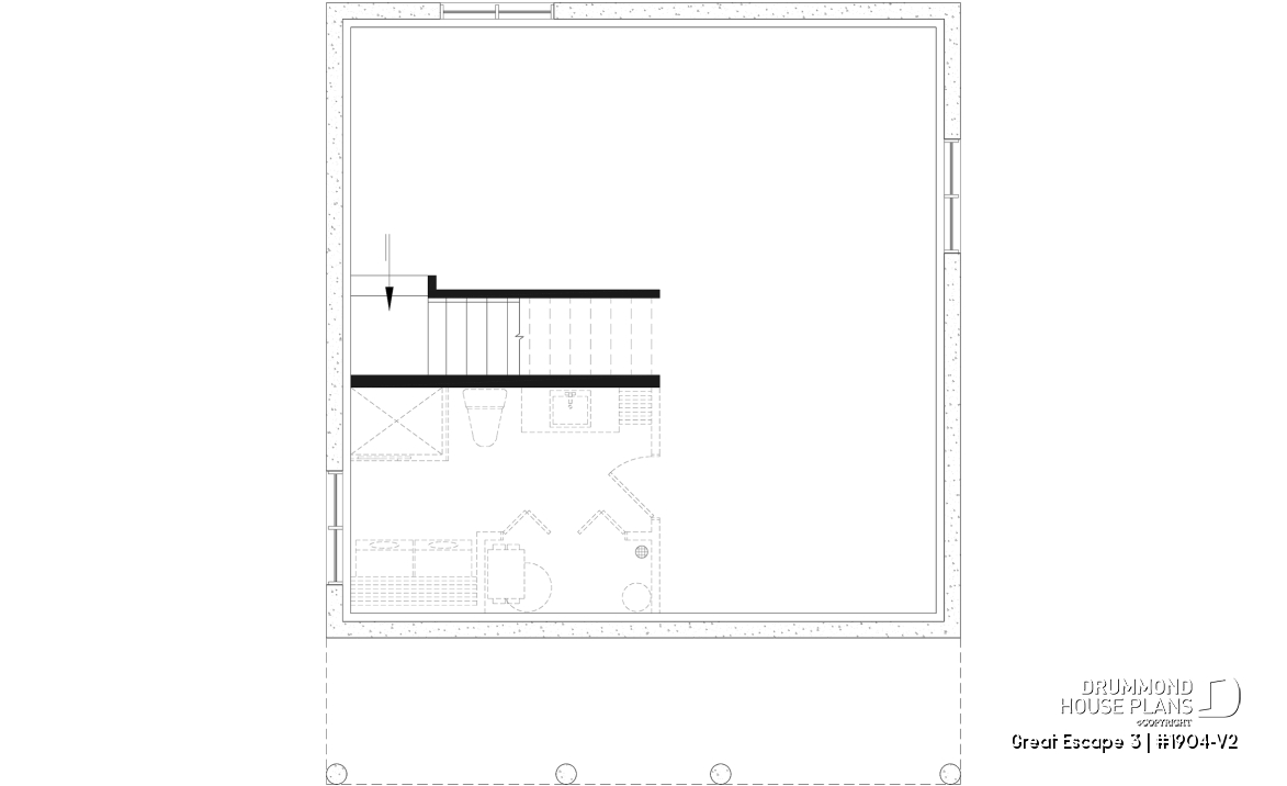Unfinished basement - Modern 4-Season Chalet Plan – 2 to 4 Bedrooms, Flexible Basement and Wood-Burning Stove - Great Escape 3