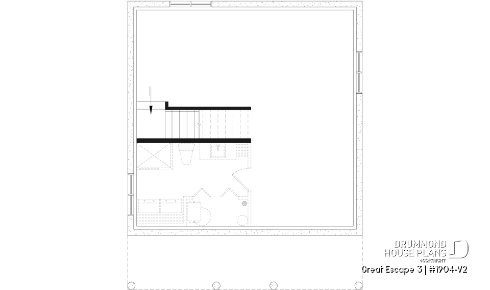 Unfinished basement - Modern 4-Season Chalet Plan – 2 to 4 Bedrooms, Flexible Basement and Wood-Burning Stove - Great Escape 3