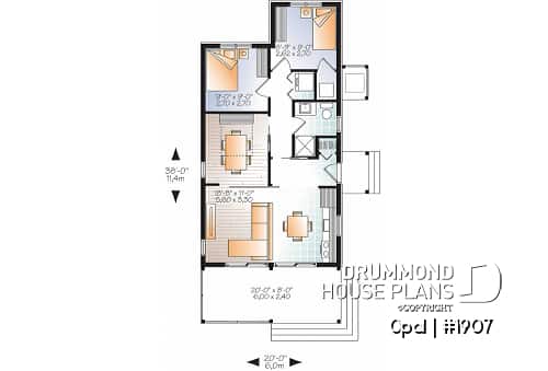 Tiny House Plans Under 800 Sq Ft, 600 Sq Ft House Plans 2 Bedroom 3d