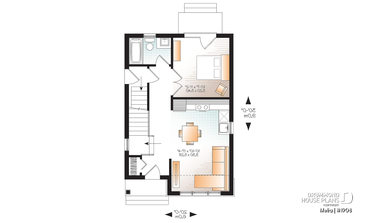 1st level - Affordable Small Country Home Design with 2–3 Bedrooms, Open Layout and Smart, Functional Design - Melia