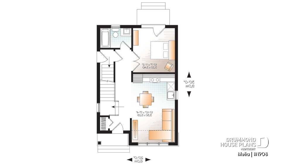 1st level - Affordable Small Country Home Design with 2–3 Bedrooms, Open Layout and Smart, Functional Design - Melia