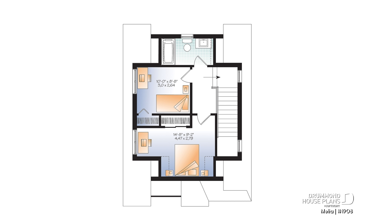 2nd level - Affordable Small Country Home Design with 2–3 Bedrooms, Open Layout and Smart, Functional Design - Melia