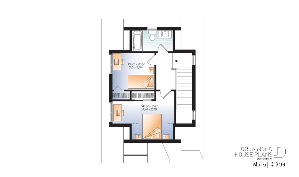 2nd level - Affordable Small Country Home Design with 2–3 Bedrooms, Open Layout and Smart, Functional Design - Melia