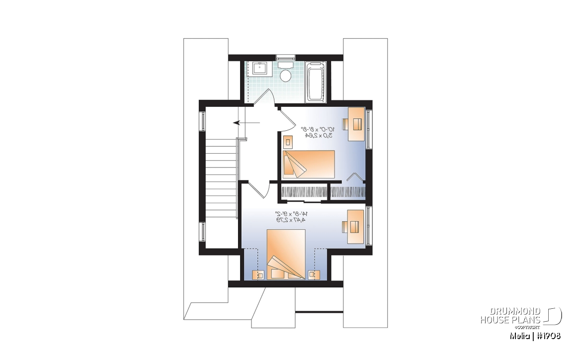 2nd level - Affordable Small Country Home Design with 2–3 Bedrooms, Open Layout and Smart, Functional Design - Melia