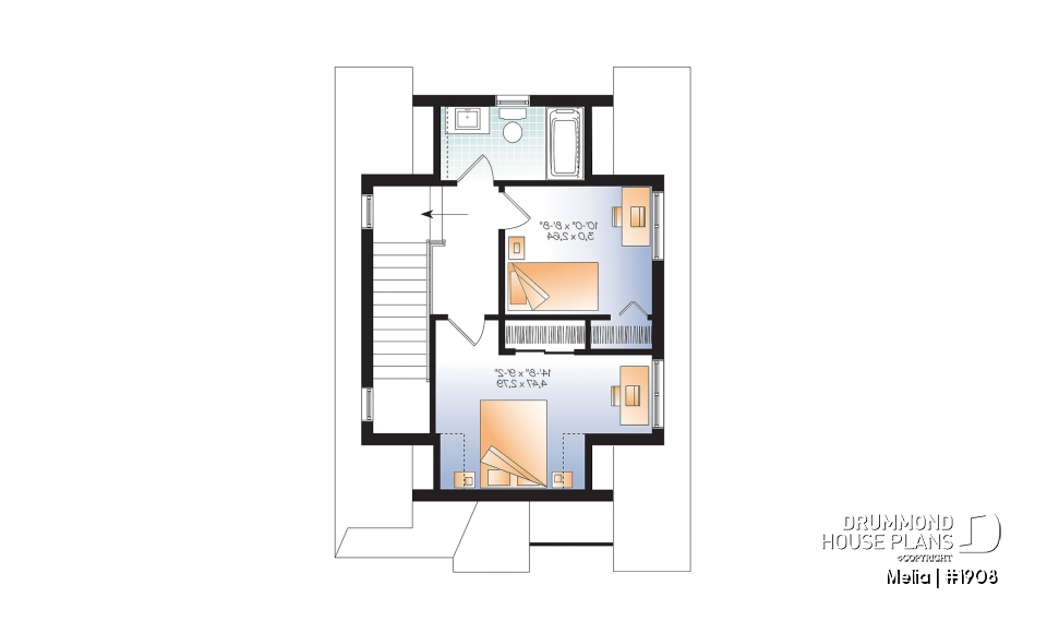 2nd level - Affordable Small Country Home Design with 2–3 Bedrooms, Open Layout and Smart, Functional Design - Melia