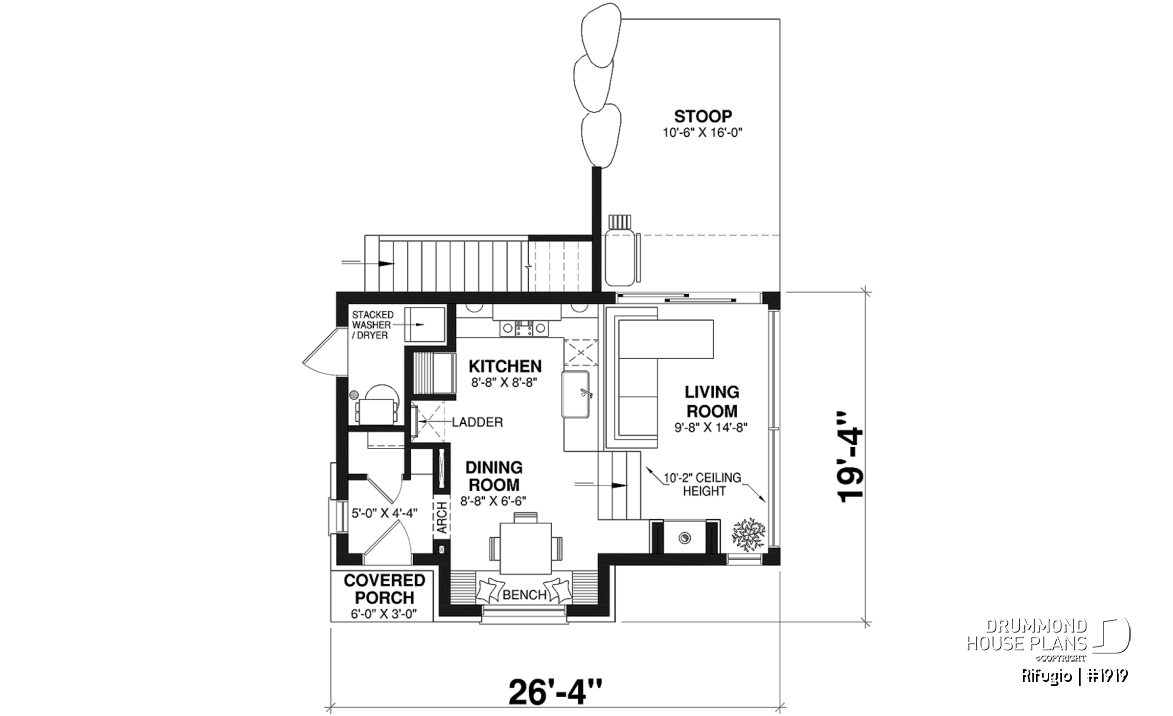 1st level - Small and charming 1+ bedroom cottage plan with lots of natural light! - Rifugio