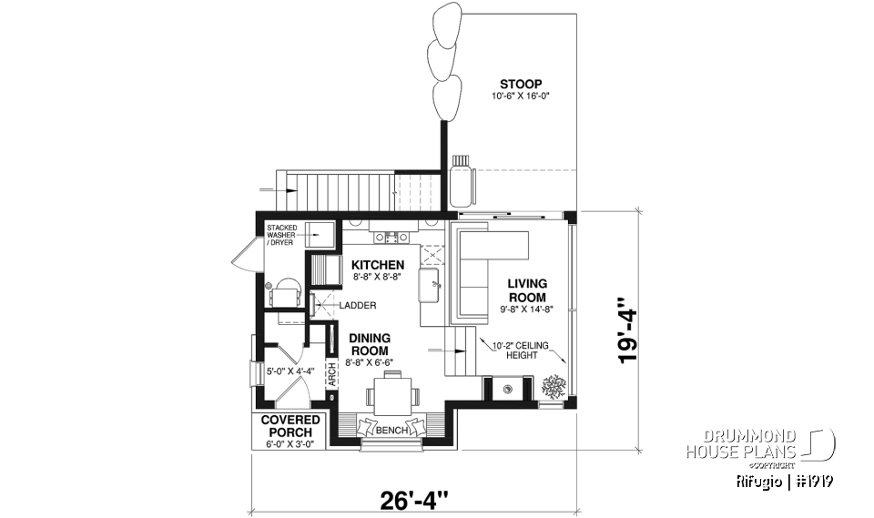 1st level - Small and charming 1+ bedroom cottage plan with lots of natural light! - Rifugio