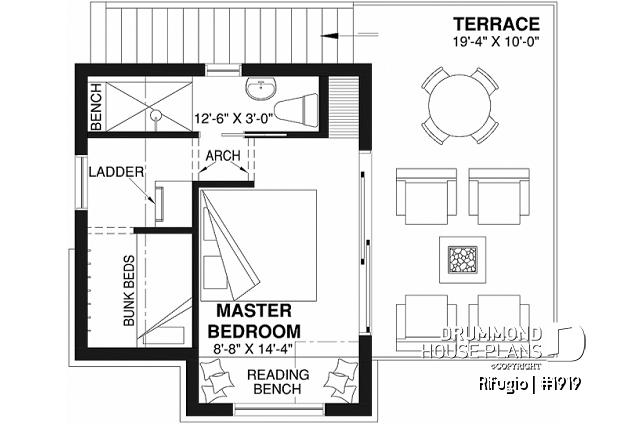 2nd level - Small and charming 2 bedroom cottage plan with lots of natural light! - Rifugio