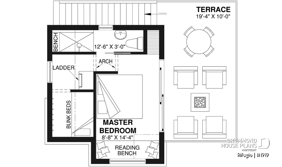 2nd level - Small and charming 1+ bedroom cottage plan with lots of natural light! - Rifugio