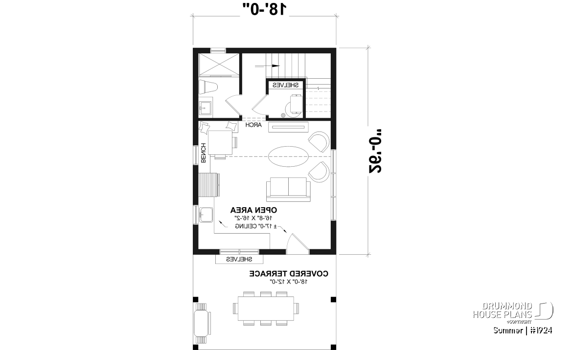 1st level - Versatile plan for a tiny house, garden pavilion or small guest house, the choice is yours! - Summer