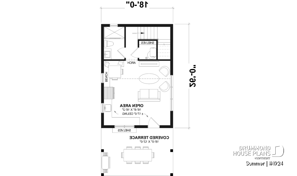 1st level - Versatile plan for a tiny house, garden pavilion or small guest house, the choice is yours! - Summer