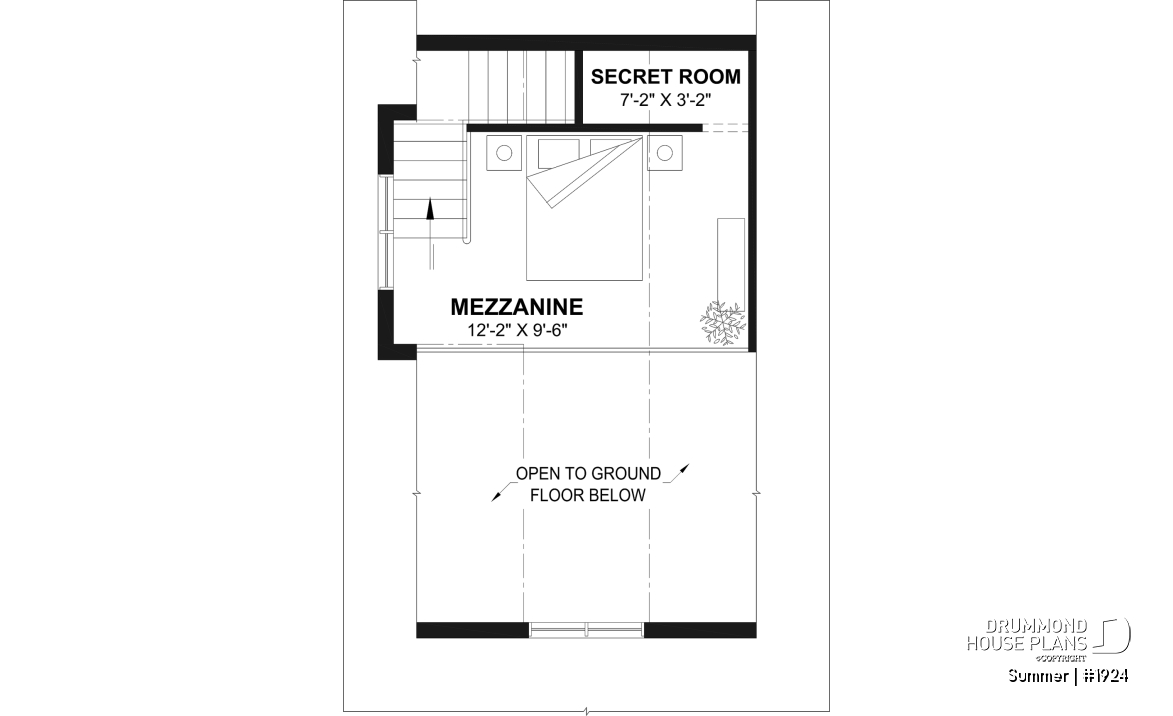 2nd level - Versatile plan for a tiny house, garden pavilion or small guest house, the choice is yours! - Summer