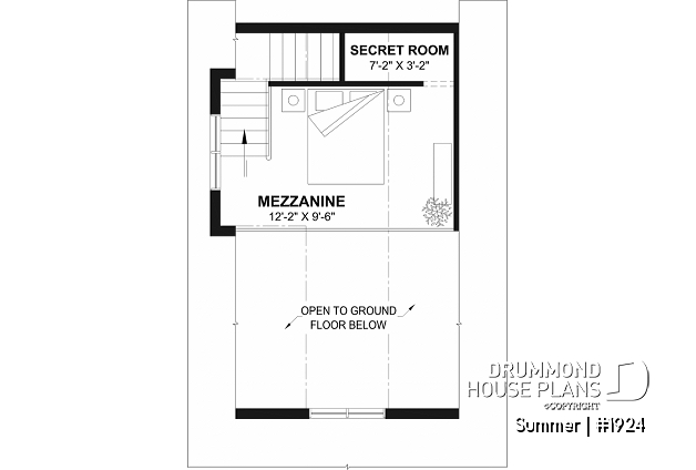 2nd level - Versatile plan for a tiny house, garden pavilion or small guest house, the choice is yours! - Summer