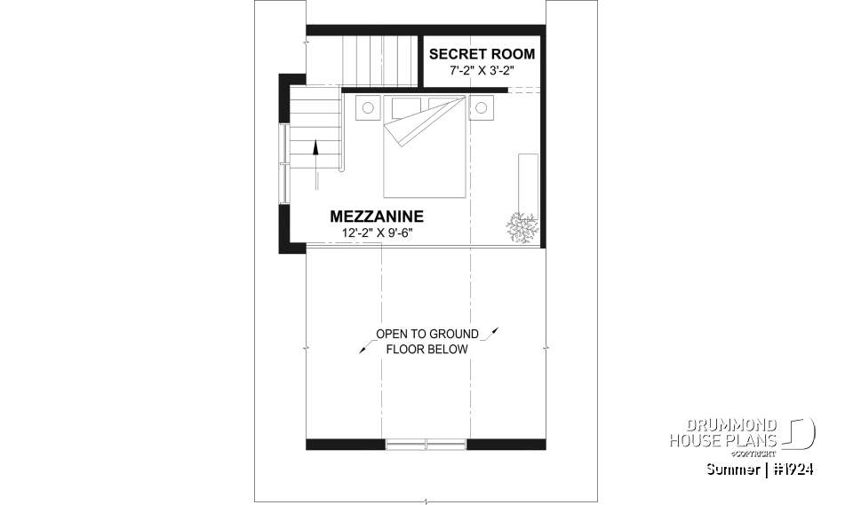 2nd level - Versatile plan for a tiny house, garden pavilion or small guest house, the choice is yours! - Summer