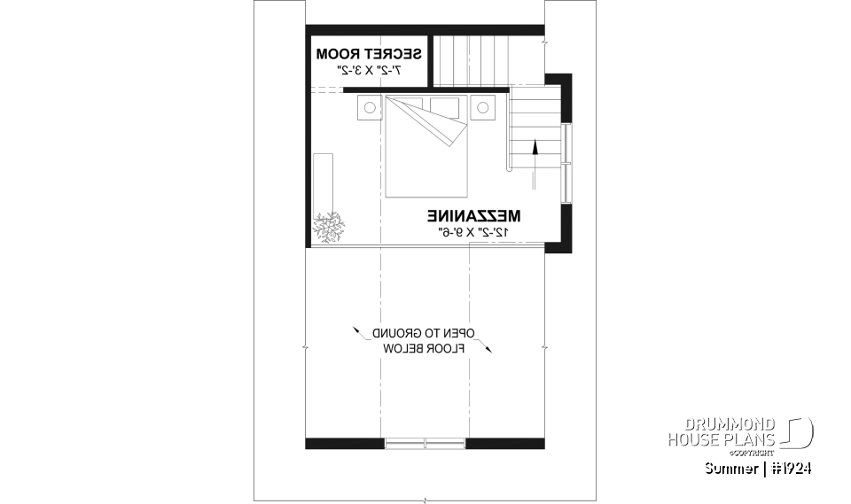 2nd level - Versatile plan for a tiny house, garden pavilion or small guest house, the choice is yours! - Summer