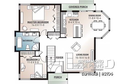 1st level - Charming budget friendly one-story home with large master bedroom, kitchen with lots of windows - Bartholdi