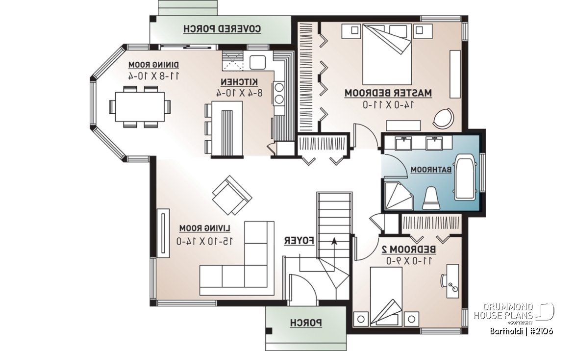 1st level - Charming budget friendly one-story home with large master bedroom, kitchen with lots of windows - Bartholdi