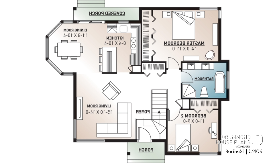 1st level - Charming budget friendly one-story home with large master bedroom, kitchen with lots of windows - Bartholdi