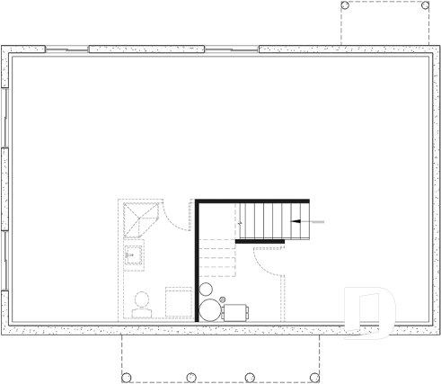 Basement - 3 bedroom ranch style home design with great open concept, covered front porch, budget-friendly - Sam