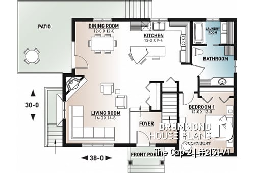1st level - Modern rustic home style, 1 to 3 bedrooms, finished walkout basement, large deck, central fireplace - The Cap 2