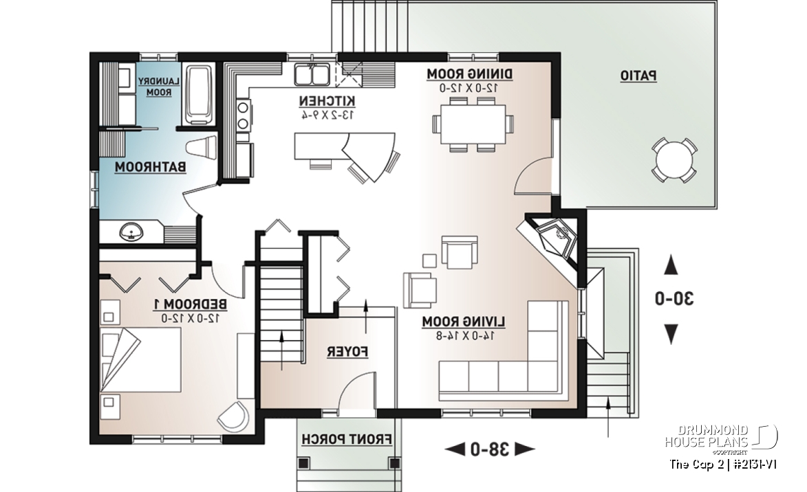 1st level - Modern rustic home style, 1 to 3 bedrooms, finished walkout basement, large deck, central fireplace - The Cap 2